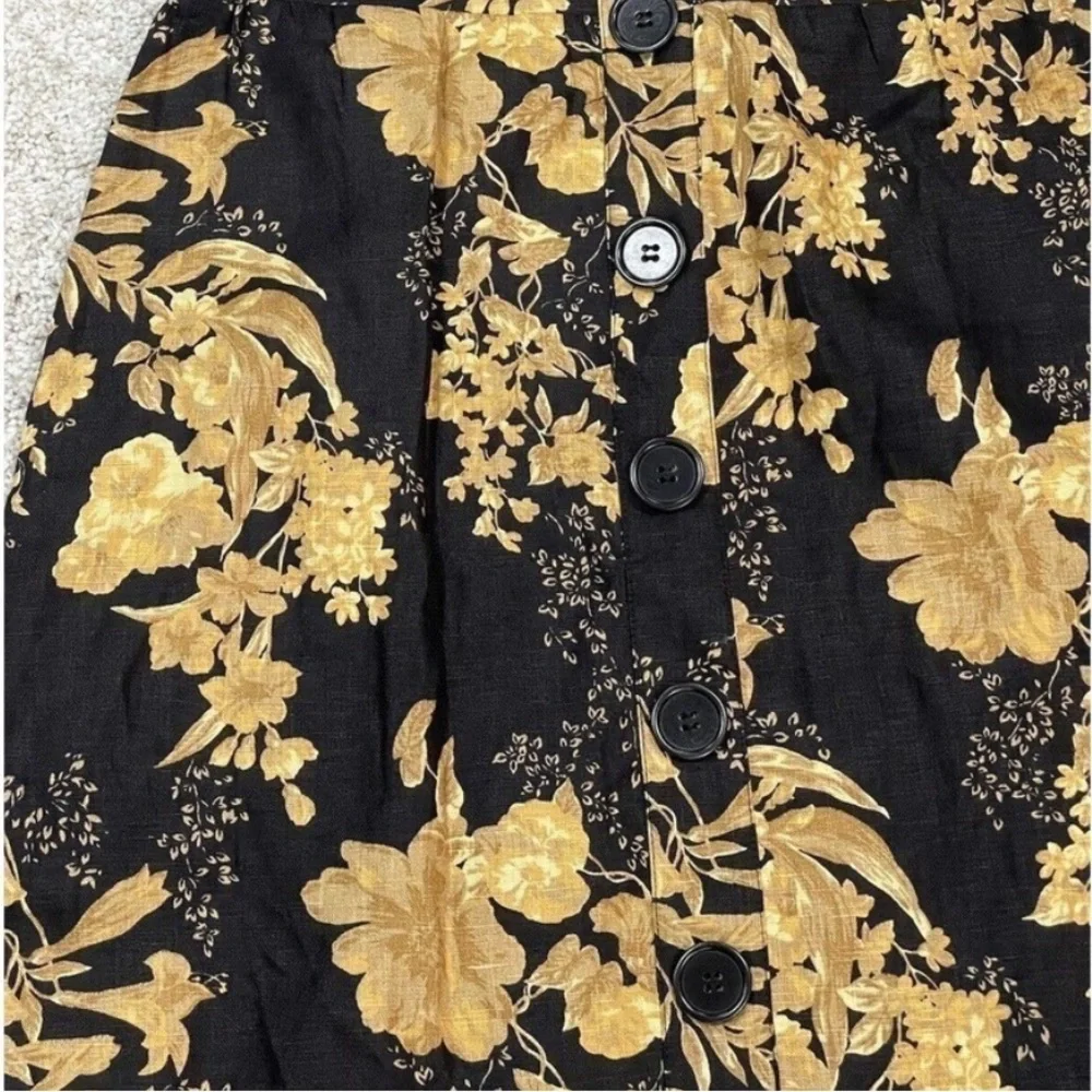 NWOT Reformation Ty Plunge V Neck Kimono Sleeve Floral Linen Mini - Size 2 - Picture 11 of 11